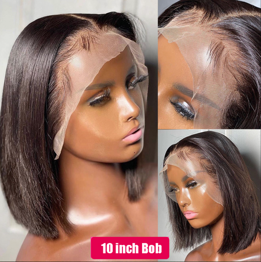 Peruvian Short Bob Wigs Human Hair Lace Front Hd Lace Frontal Wig Bone Straight Full Lace Human Hair Wig